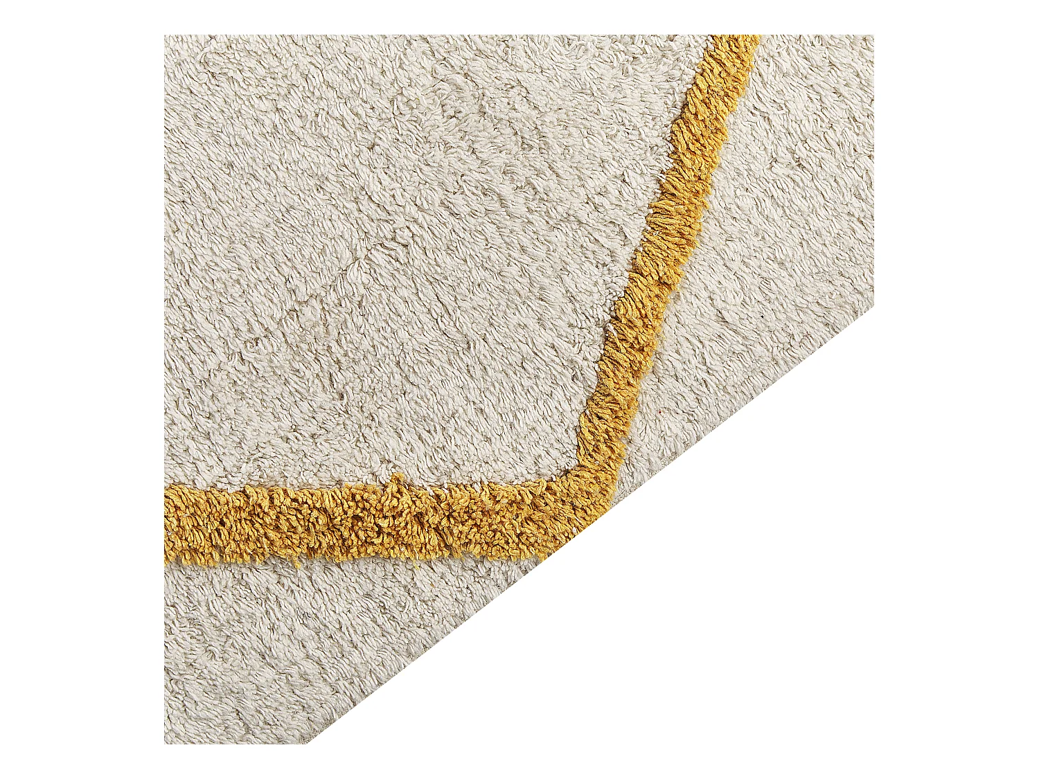 Tapete em algodão branco e amarelo 160 x 230 cm BEYLER