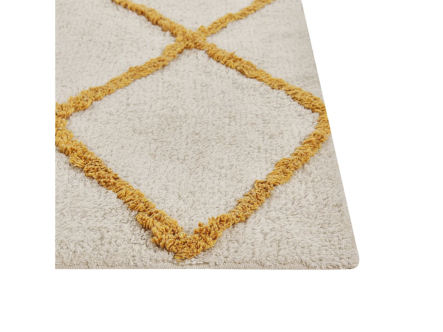 Tapete em algodão branco e amarelo 160 x 230 cm BEYLER