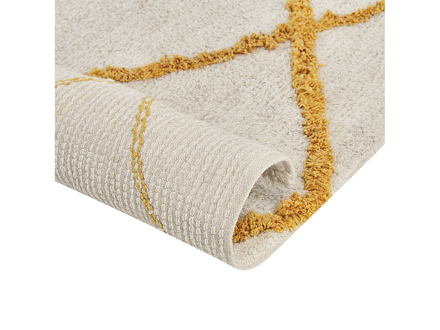 Vloerkleed katoen wit/geel 160 x 230 cm BEYLER