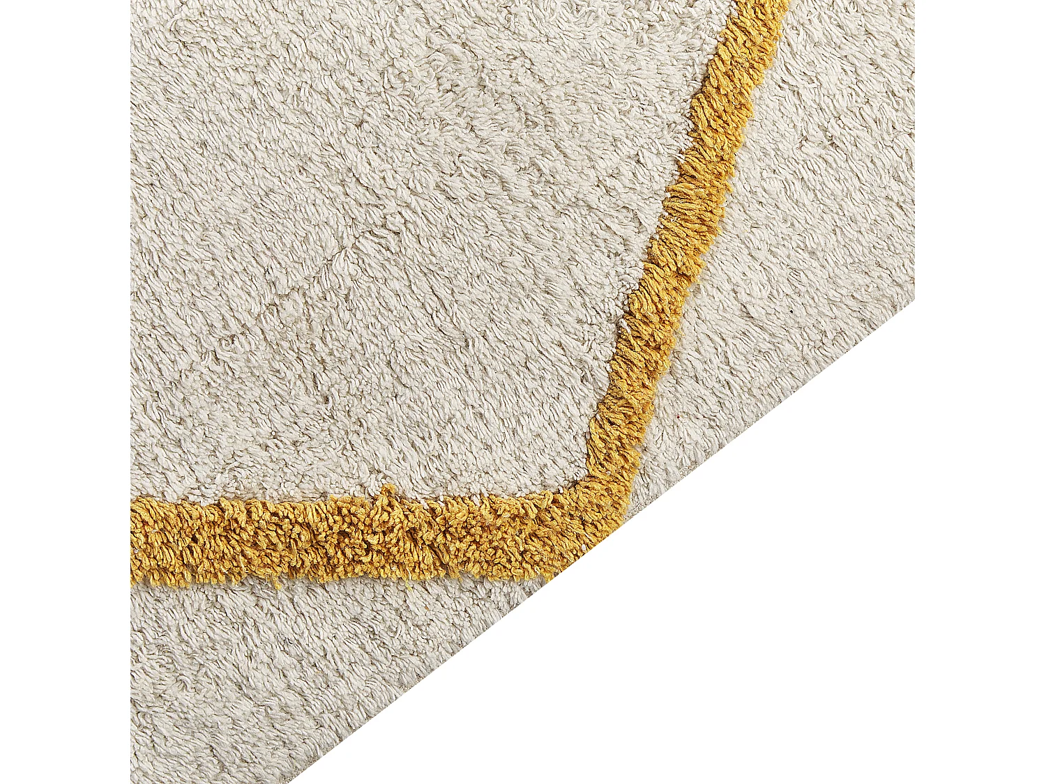 Tapis en coton blanc cassé et jaune 160 x 230 cm BEYLER