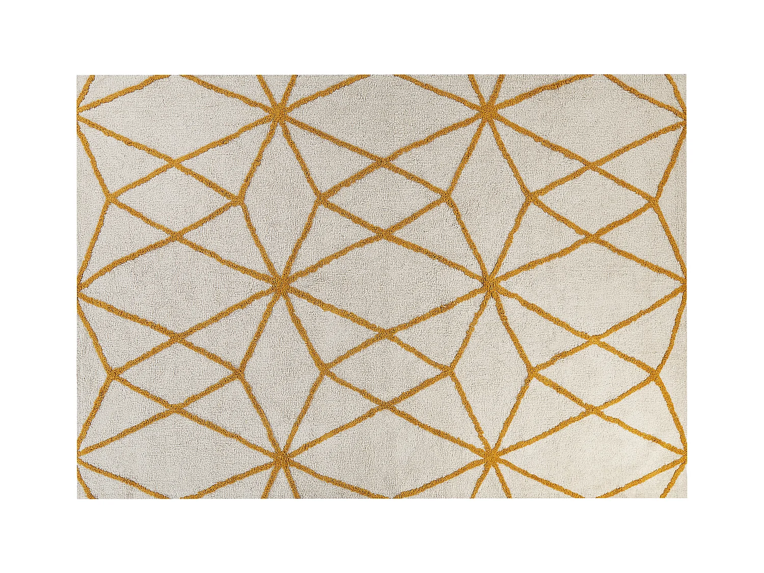 Teppich Baumwolle weiß / gelb geometrisches Muster 160 x 230 cm Modern Marand