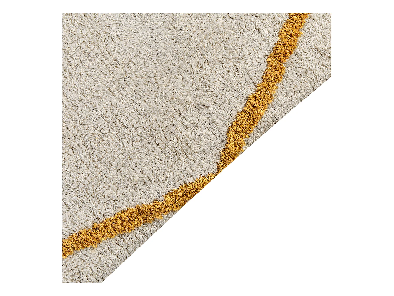 Teppich Baumwolle weiß / gelb geometrisches Muster 160 x 230 cm Modern Marand