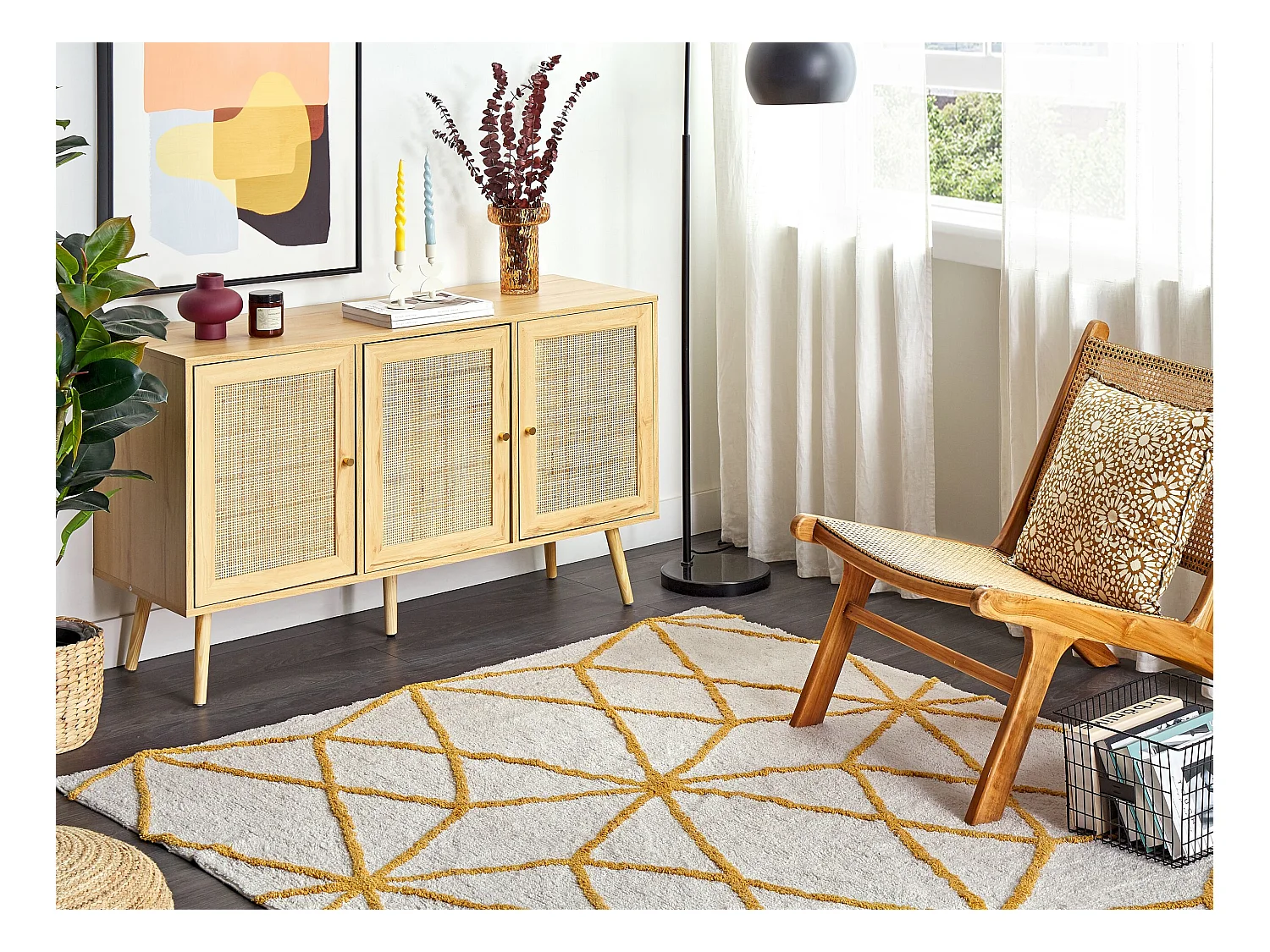 Tapis MARAND Jaune 160 x 230 cm Coton