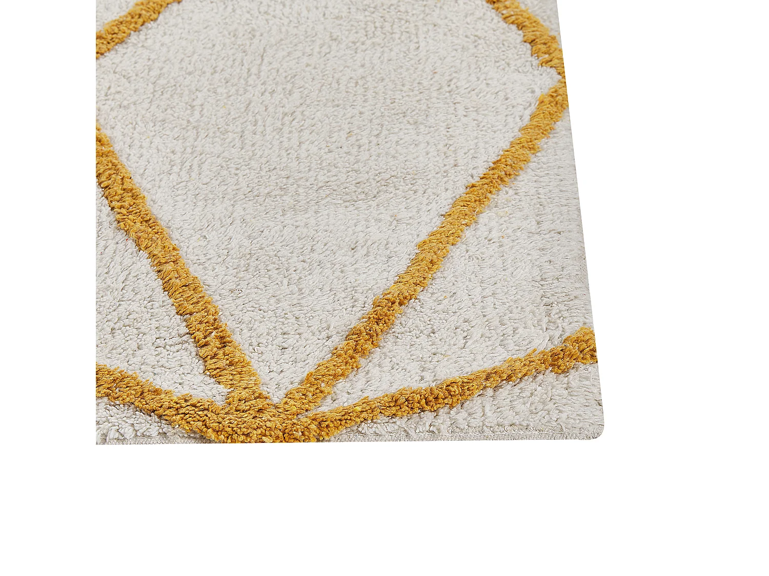 Teppich Baumwolle weiß / gelb geometrisches Muster 160 x 230 cm Modern Marand