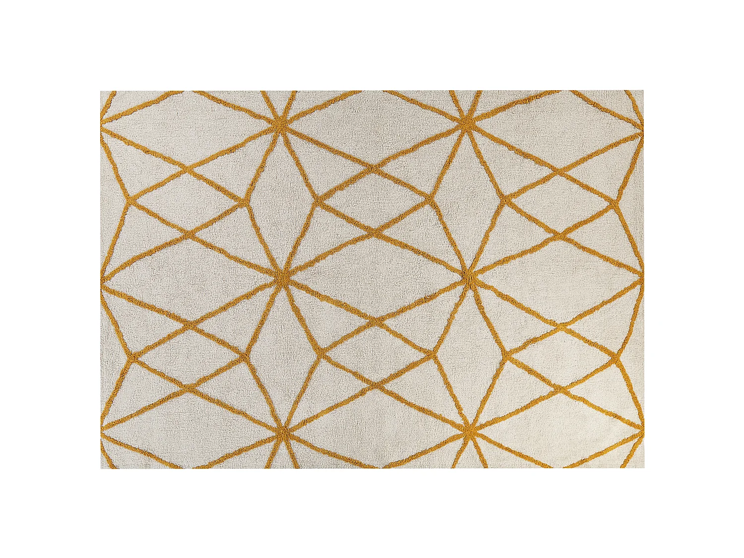 Teppich Baumwolle cremeweiss / gelb 160 x 230 cm geometrisches Muster MARAND