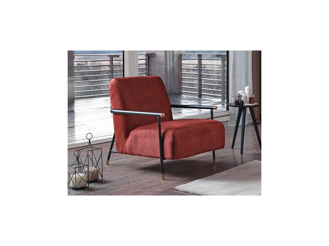 Sillón de terciopelo rojo MONESI de Pascal Morabito