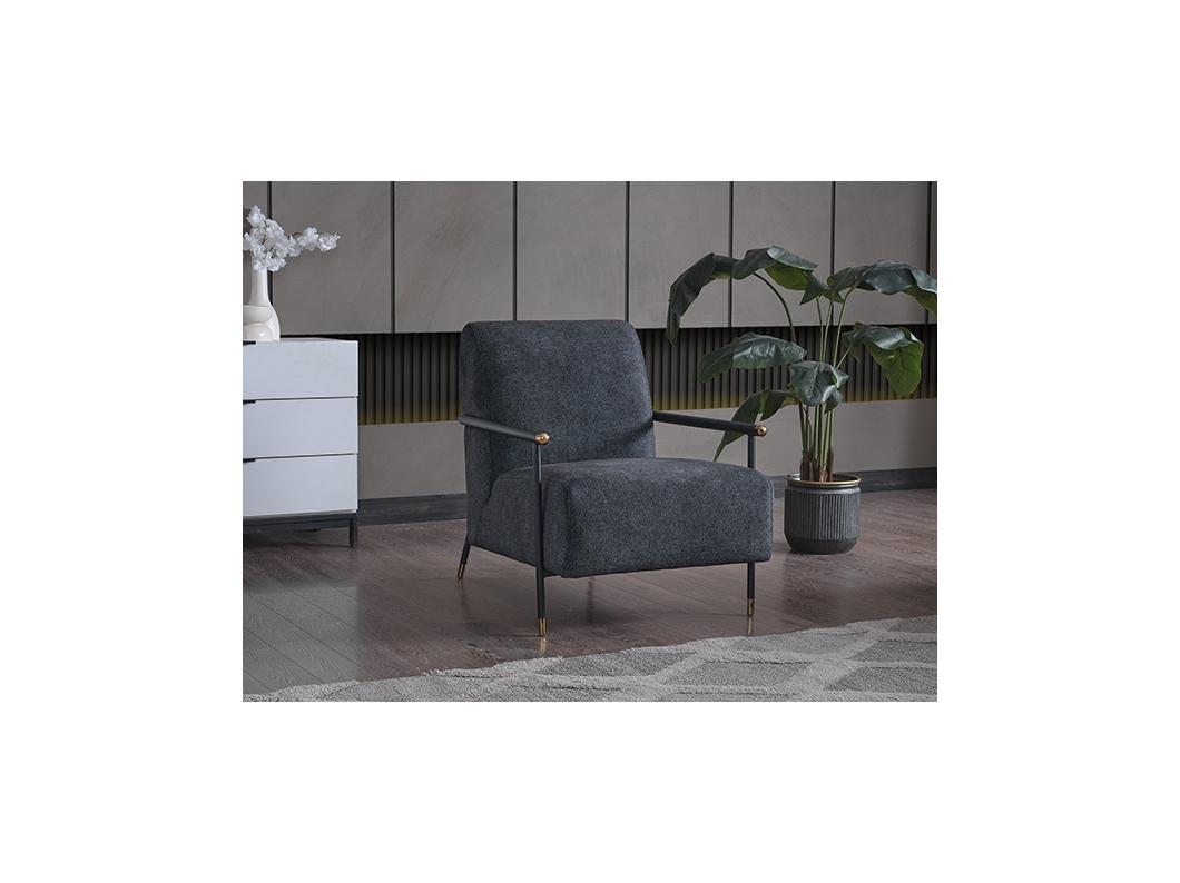 Fauteuil van blauw en zwart velours MONESI van Pascal Morabito