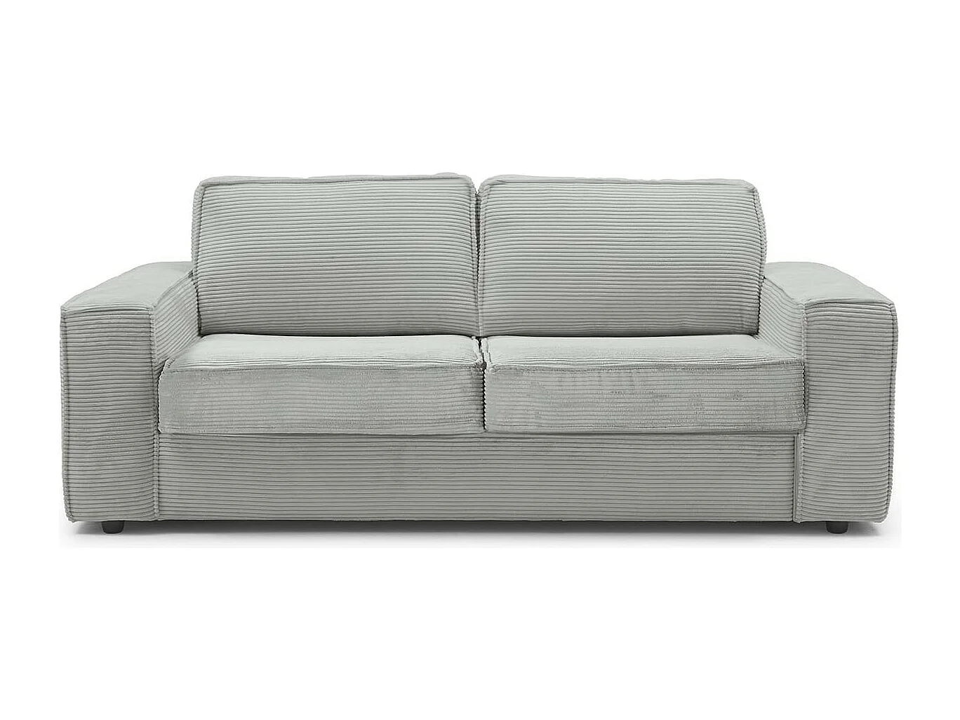 Canapé convertible 3 places en velours côtelé gris - Ouverture express - Couchage quotidien - Matelas HD 140 x 190 - Dario