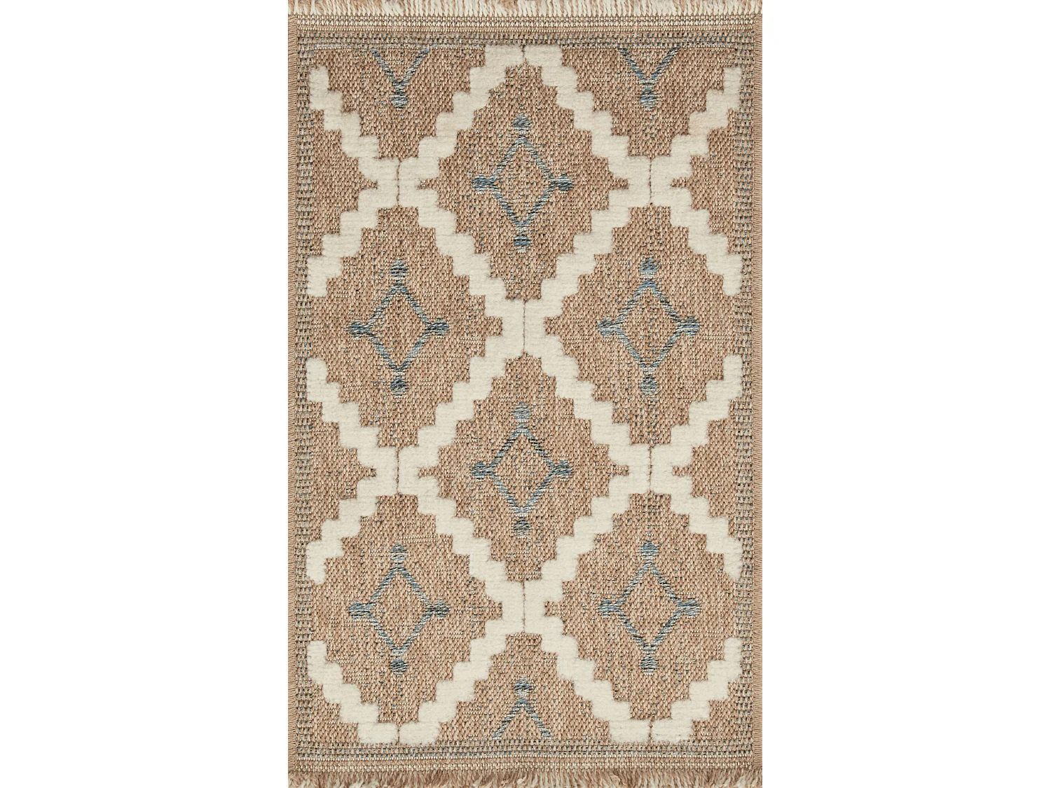 Tapis à motif géométrique bleu - intérieur et extérieur - Tulum - 60x90