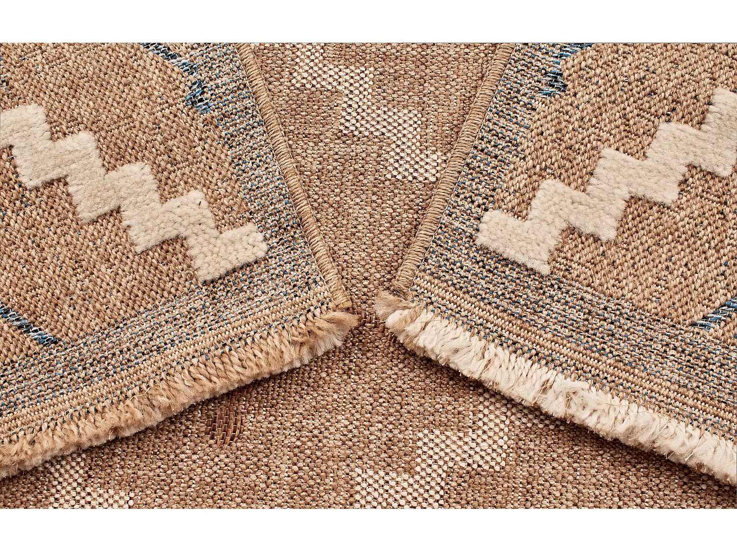 Tapis à motif géométrique bleu - intérieur et extérieur - Tulum - 60x90