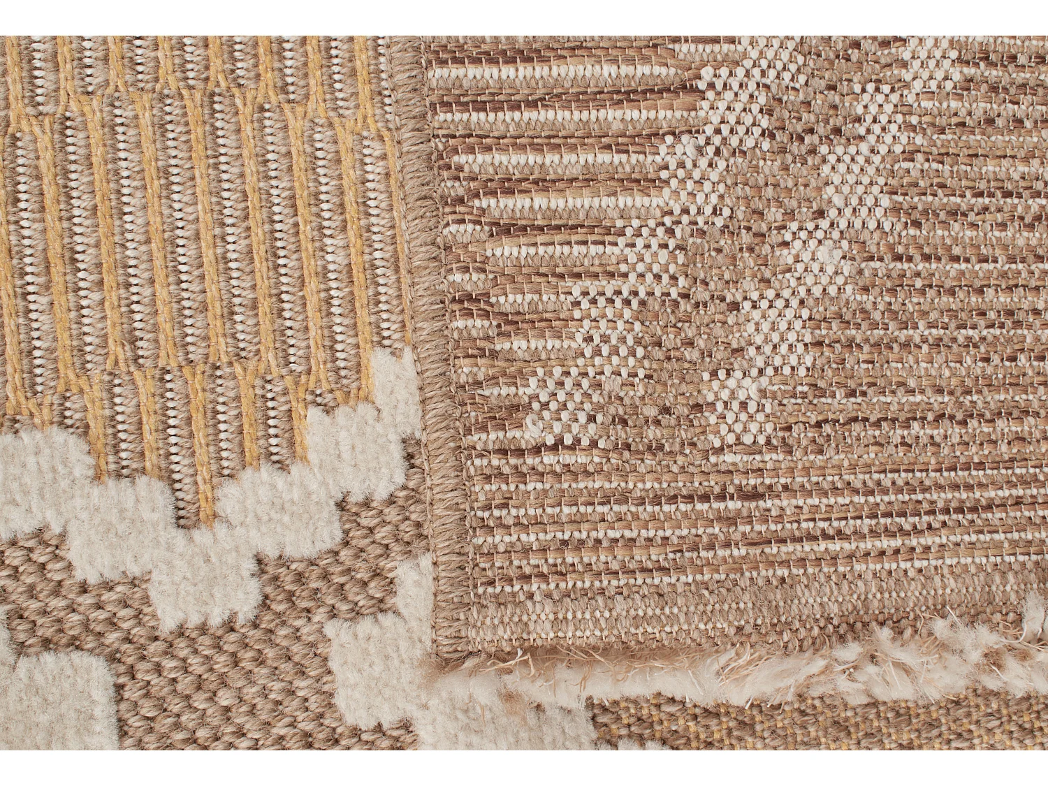 Tapis à motif ethnique jaune - intérieur et extérieur - Tulum - 200x290