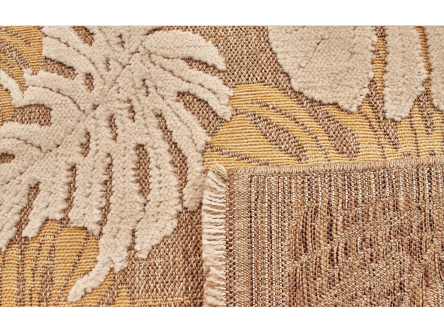 Tapis à motif feuille jaune - intérieur et extérieur - Tulum - 160x230