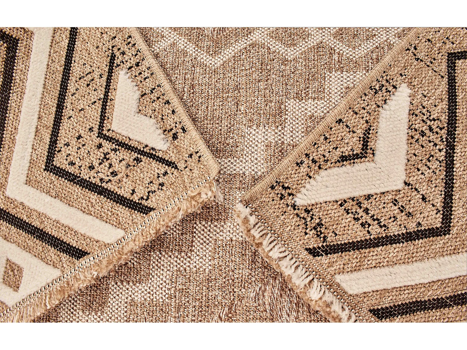 Tapis à motif ethnique noir - intérieur et extérieur - Tulum - 160x230 cm