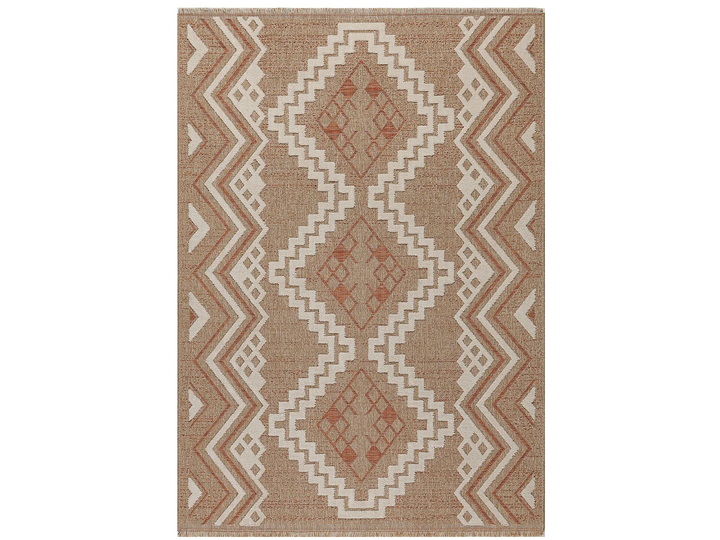 Tapis à motif ethnique terra - intérieur et extérieur - Tulum - 160x230 cm