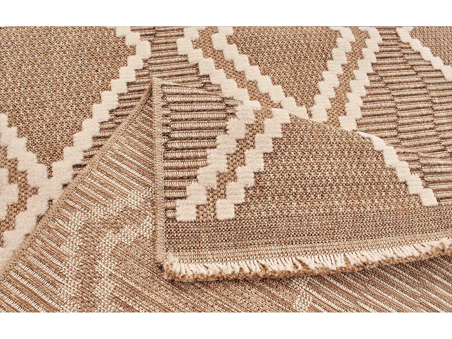Tapis à motif scandinave marron - intérieur et extérieur - Tulum - 120x170