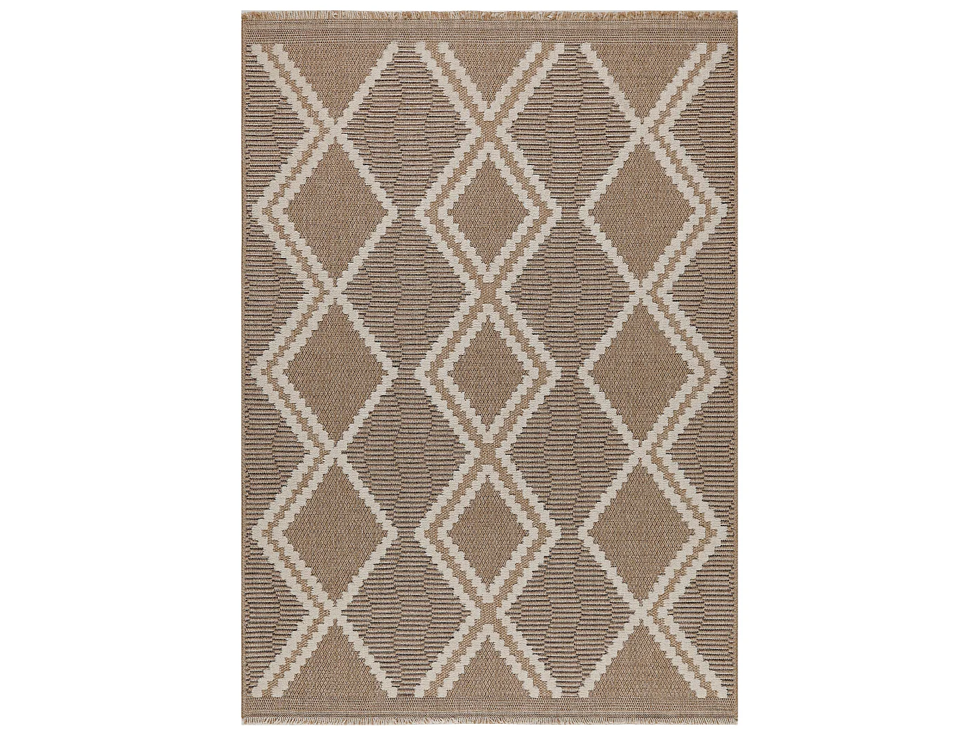 Tapis à motif scandinave marron - intérieur et extérieur - Tulum - 120x170