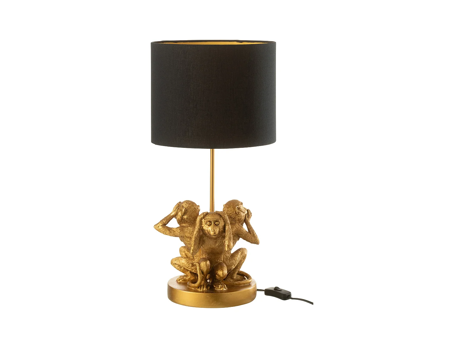 Lampe à Poser Design "Singe Résine" 53cm Or