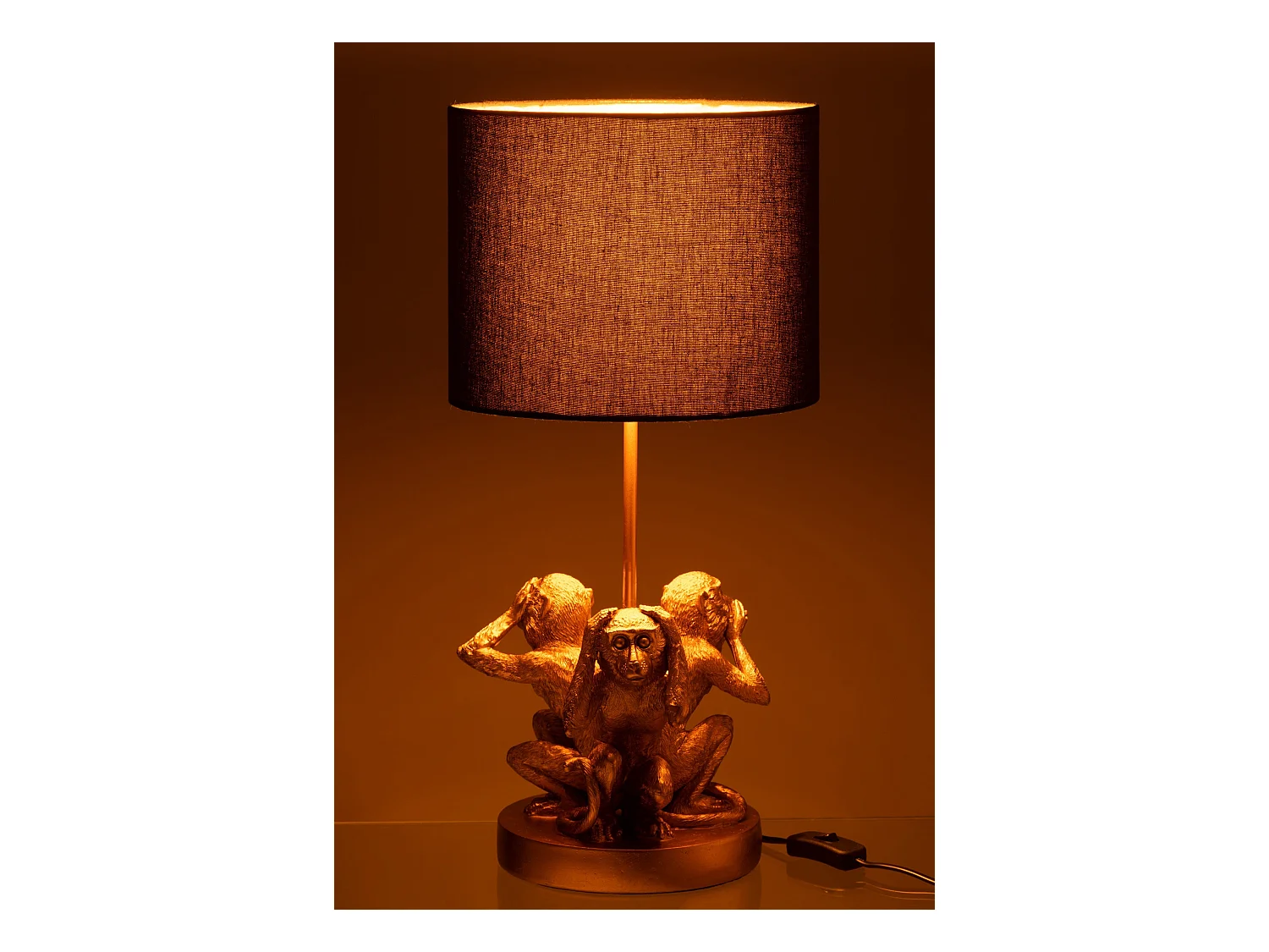 Lampe à Poser Design "Singe Résine" 53cm Or
