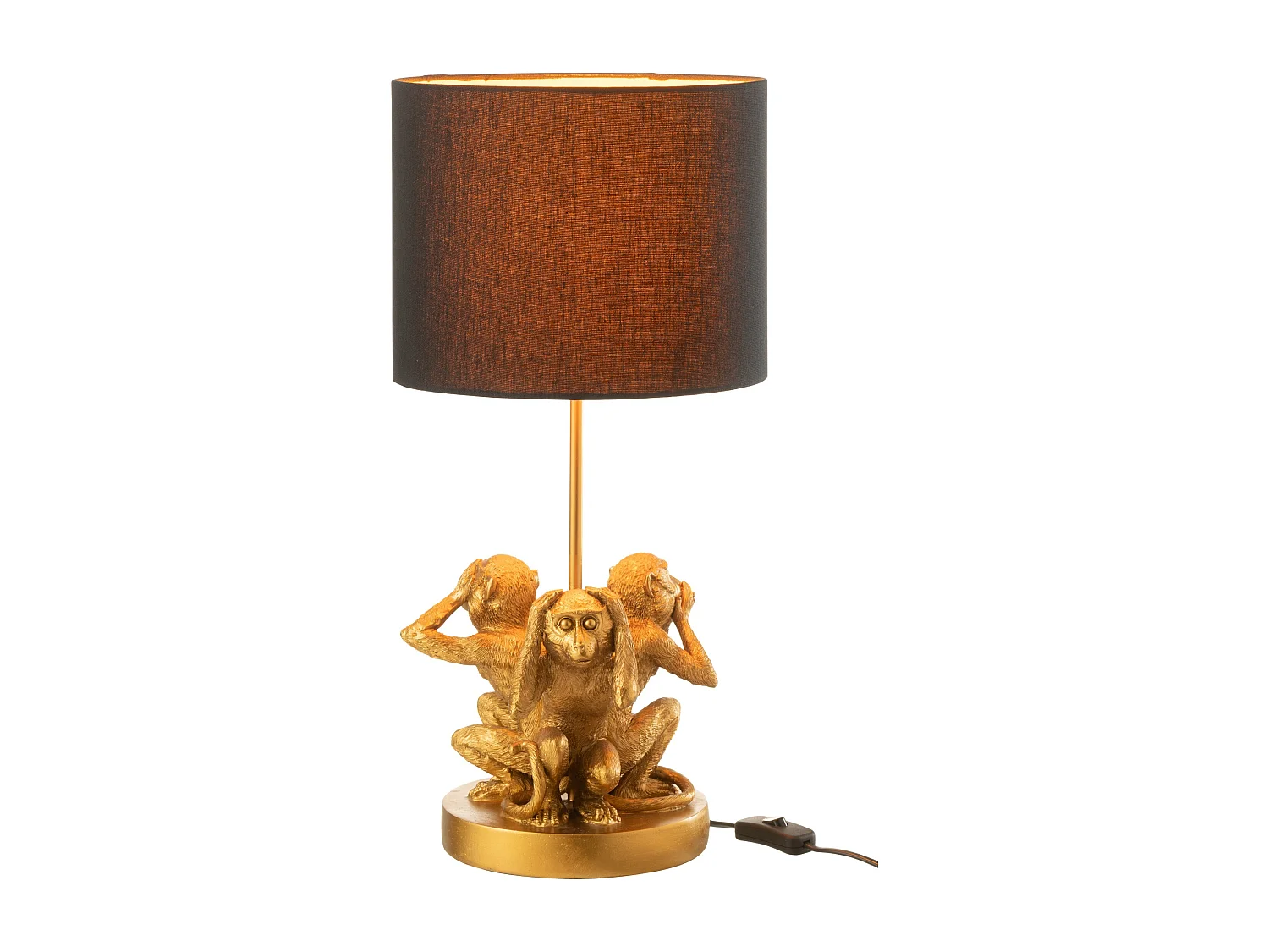 Jacynthe gouden aap bedlampje H 1,96 cm