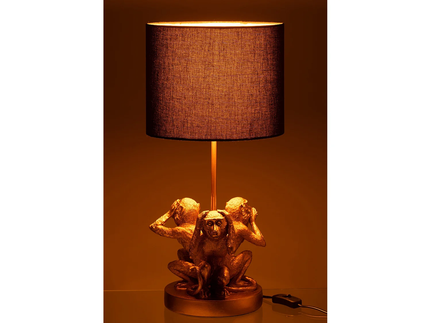 Jacynthe gouden aap bedlampje H 1,96 cm