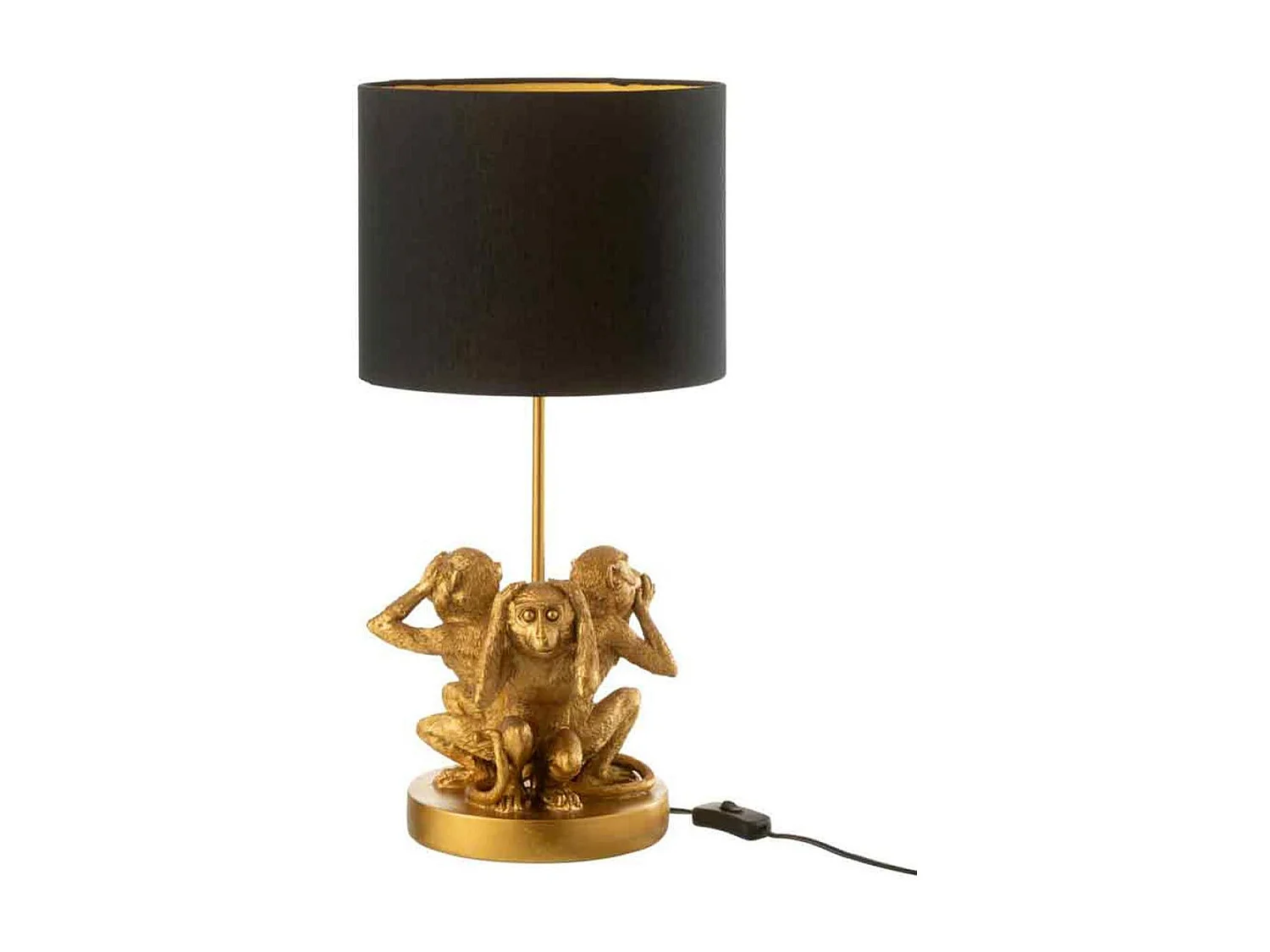 Jacynthe gouden aap bedlampje H 1,96 cm