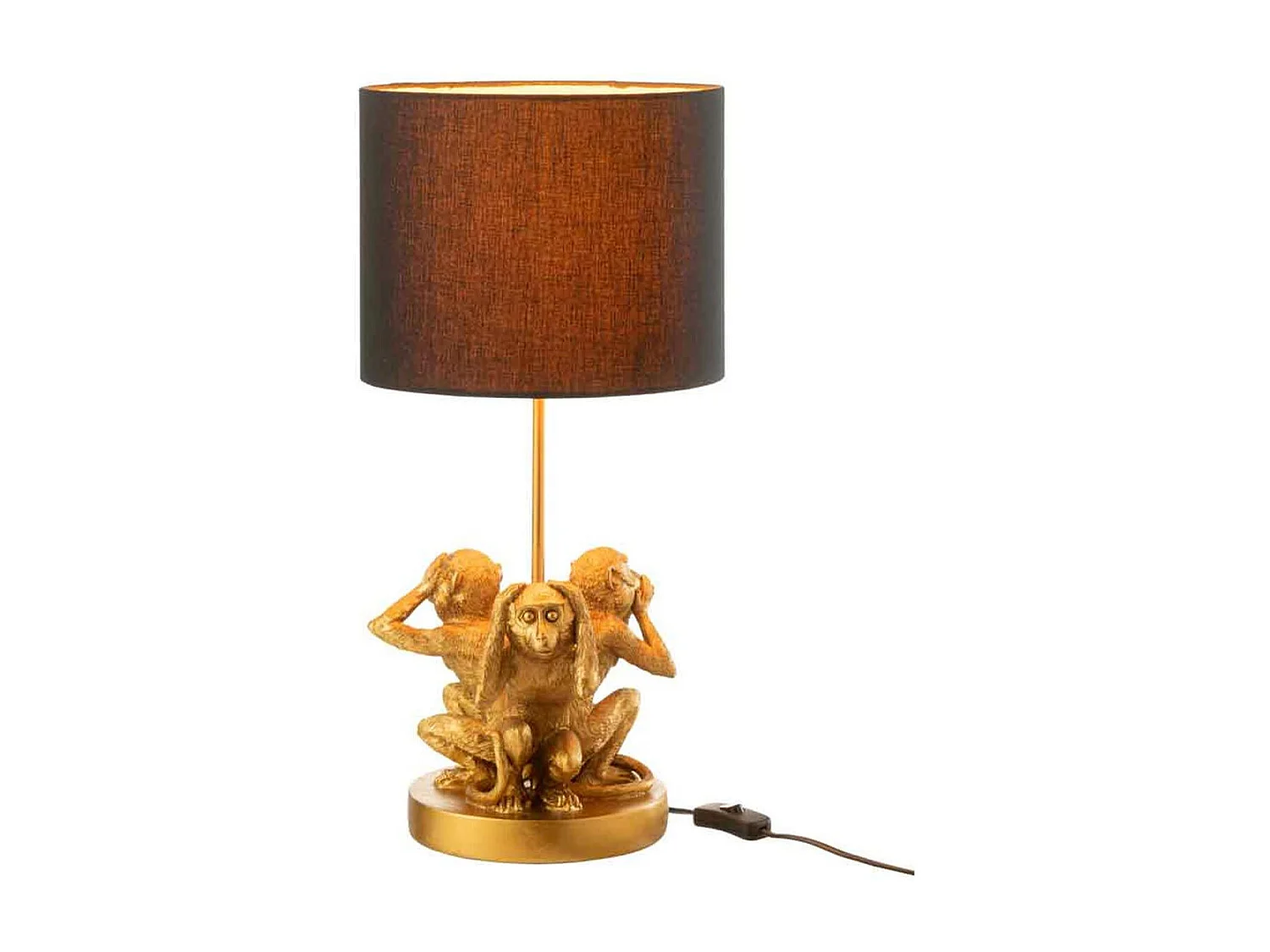 Jacynthe gouden aap bedlampje H 1,96 cm