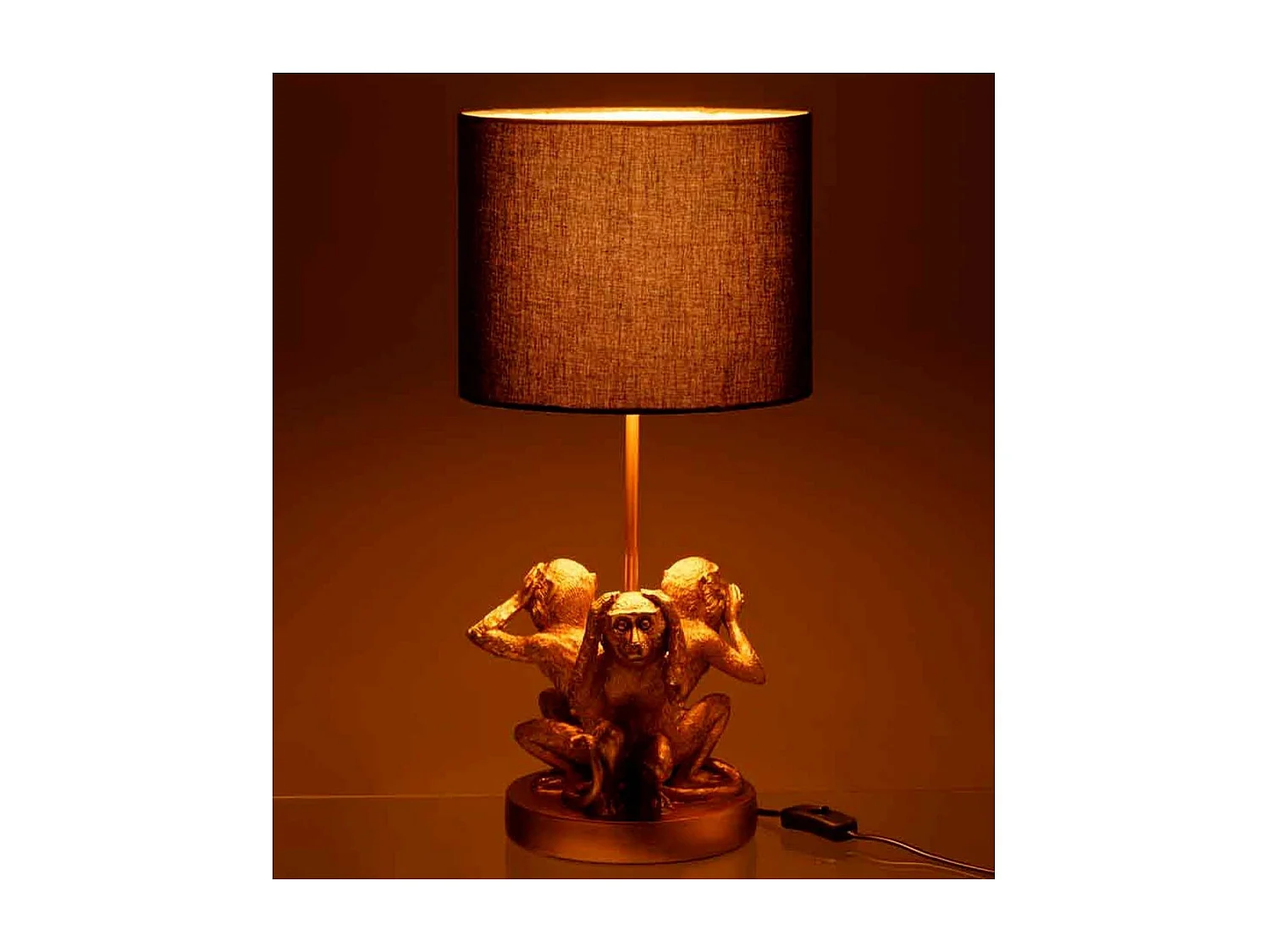 Jacynthe gouden aap bedlampje H 1,96 cm