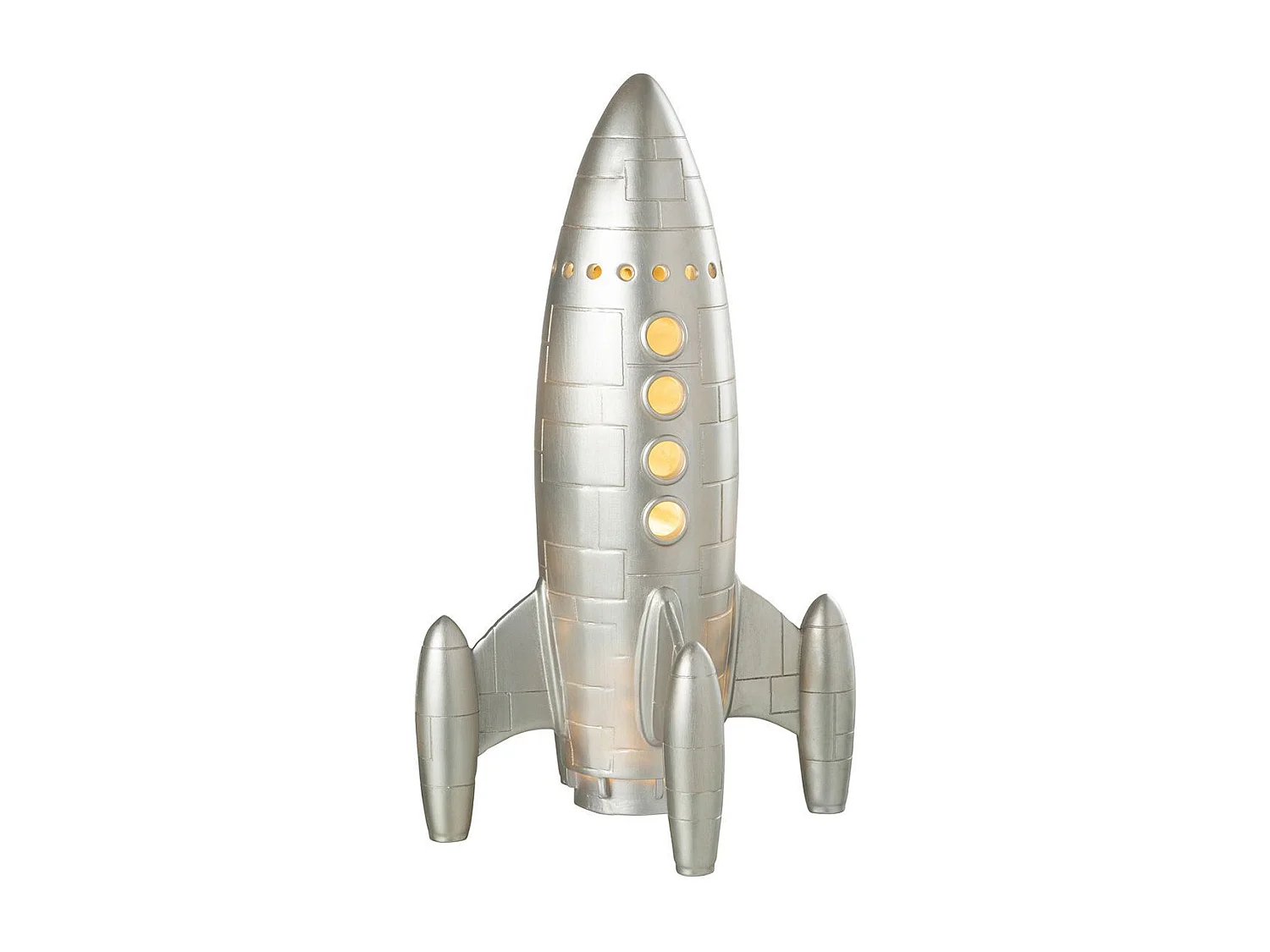 Lampe à Poser "Fusée" 43cm Argent
