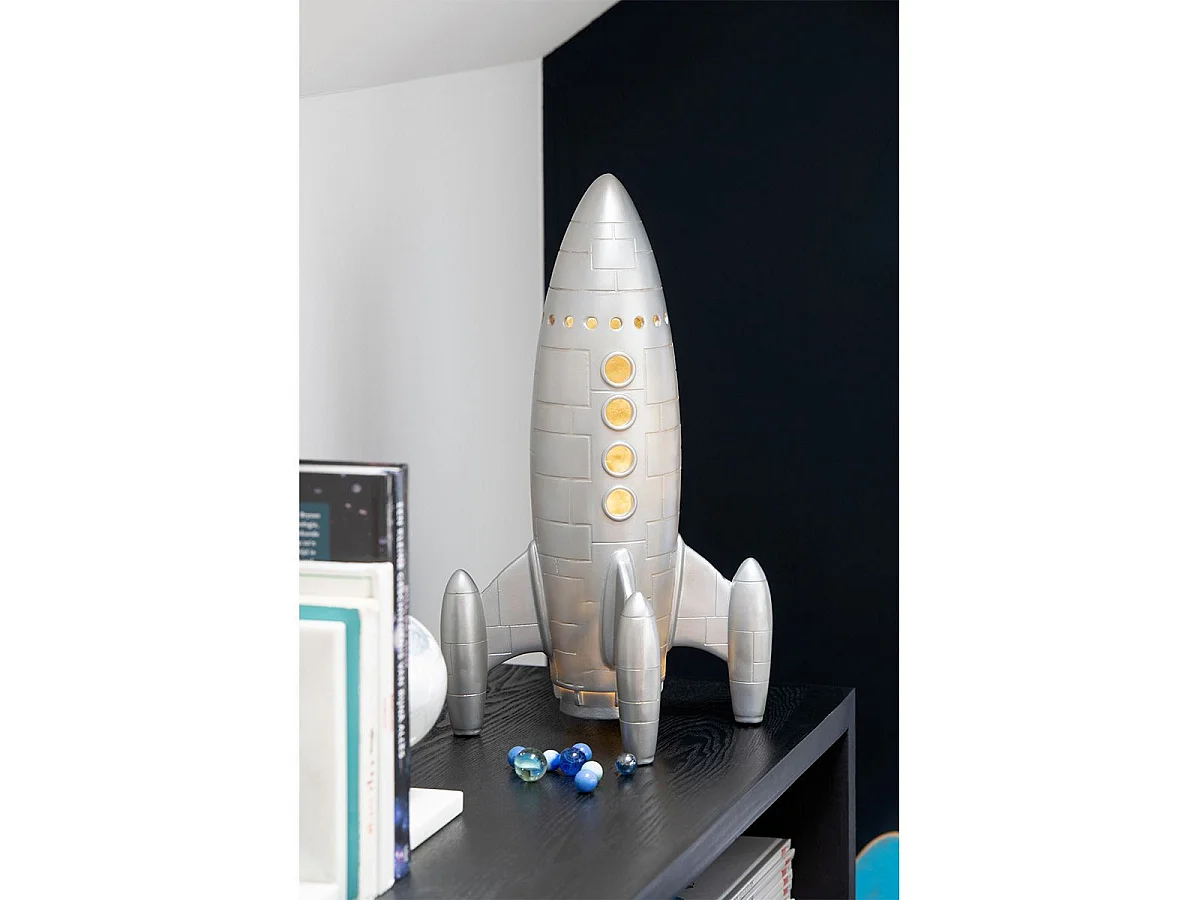 Lampe à Poser "Fusée" 43cm Argent