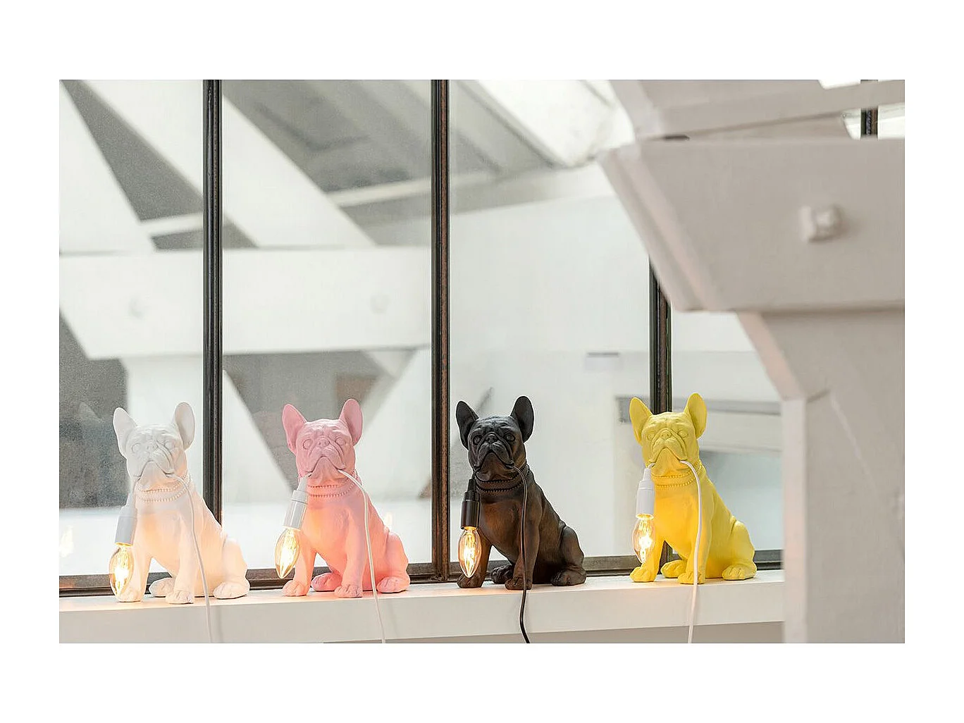 Lampe à Poser Déco "Bulldog" 28cm Noir