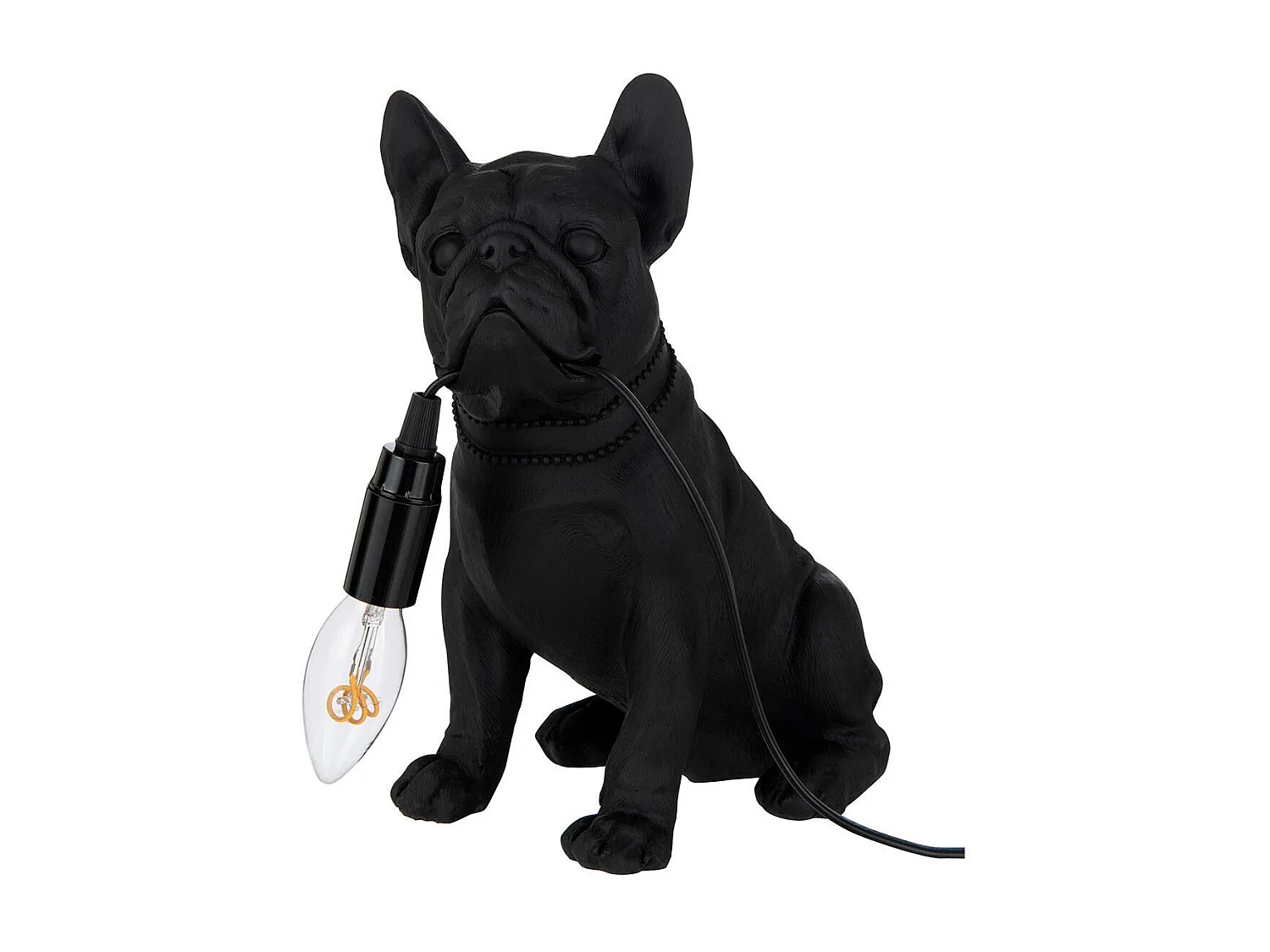 Lampe à Poser Déco "Bulldog" 28cm Noir