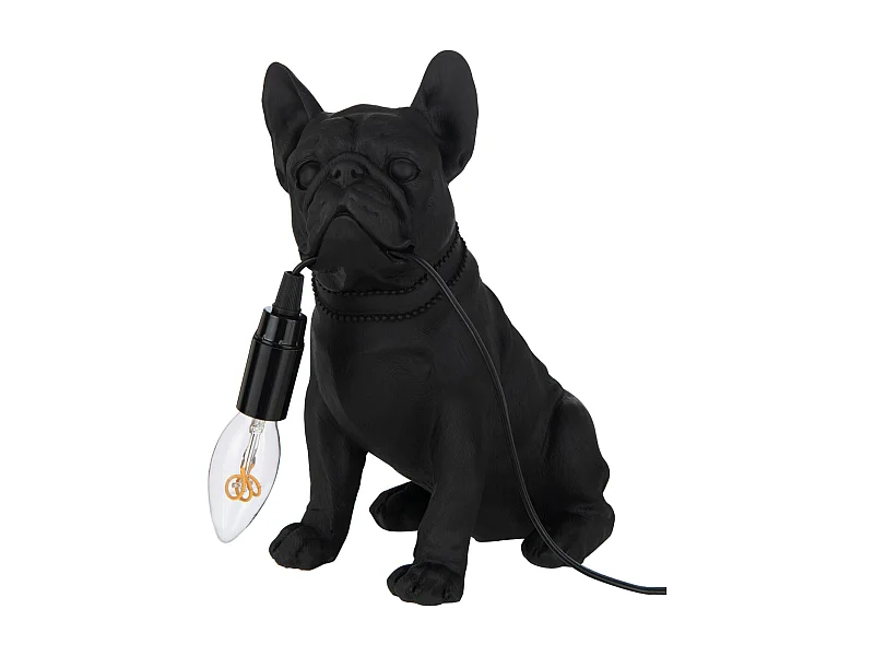 Lampe à Poser Déco "Bulldog" 28cm Noir