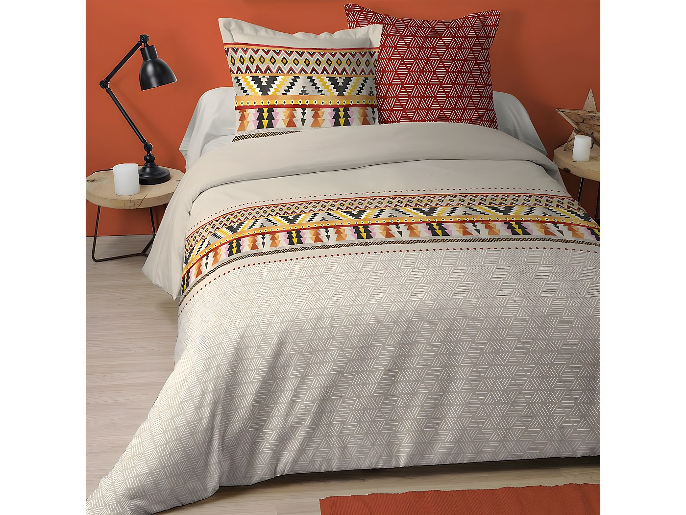 Parure de lit blanche unie 260 x 240 cm - M'Deco - Blanc - Kiabi - 67.90