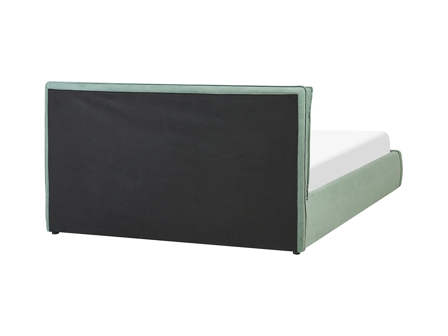 Bett Samt grün mit Kopfteil Bettkasten Lattenrost 160 x 200 cm Modern Bajonna