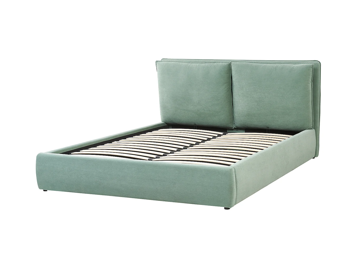 Lit ottoman Velours BAJONNA 160 x 200 cm Vert menthe
