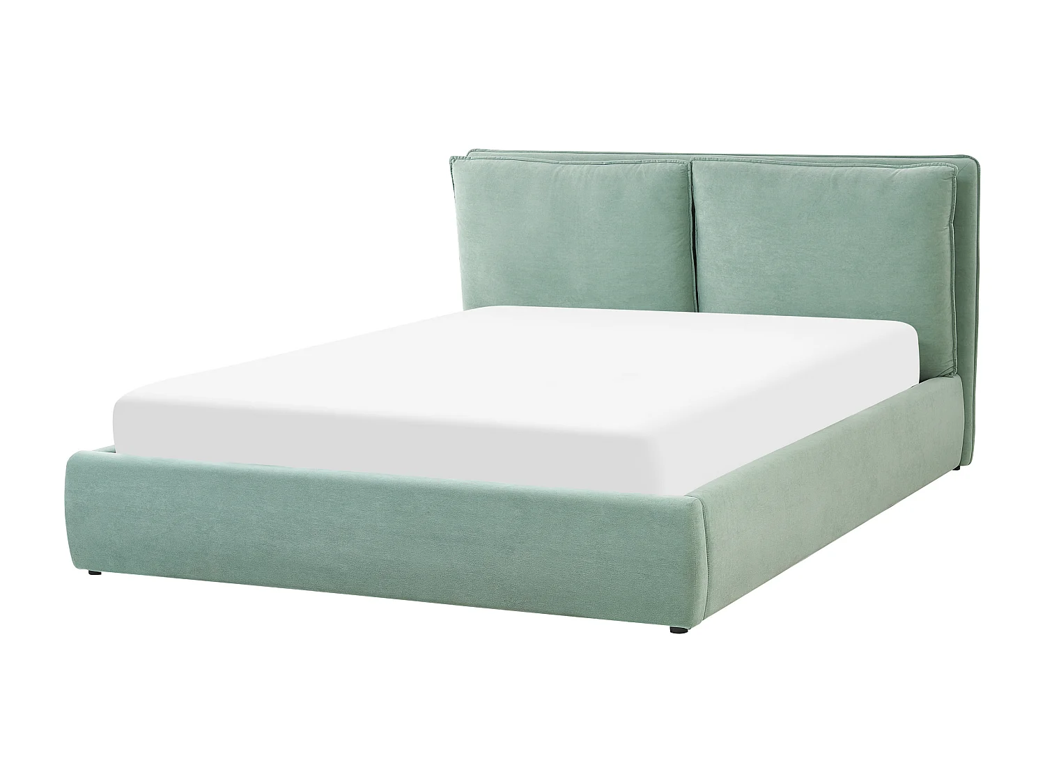 Lit ottoman Velours BAJONNA 160 x 200 cm Vert menthe