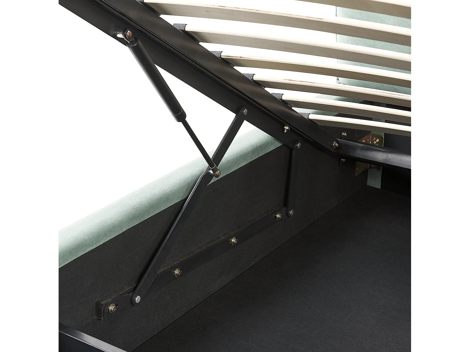 Lit ottoman Velours BAJONNA 160 x 200 cm Vert menthe