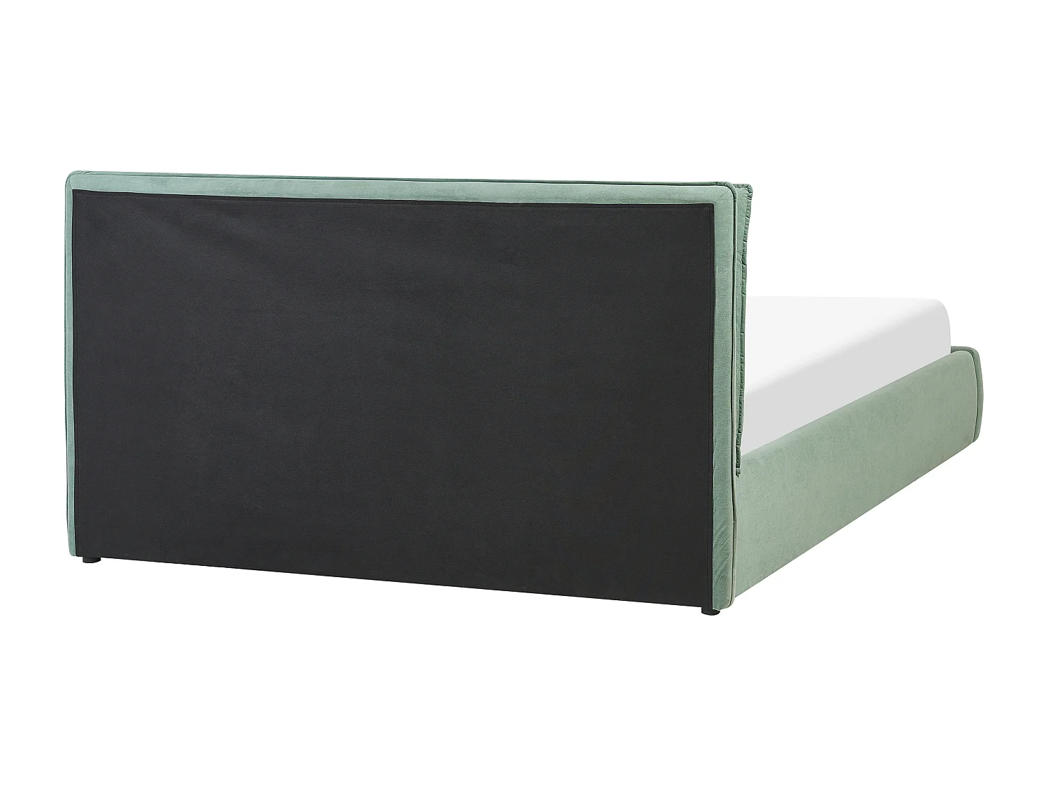Cama con almacenaje Terciopelo BAJONNA 160 x 200 cm Verde menta
