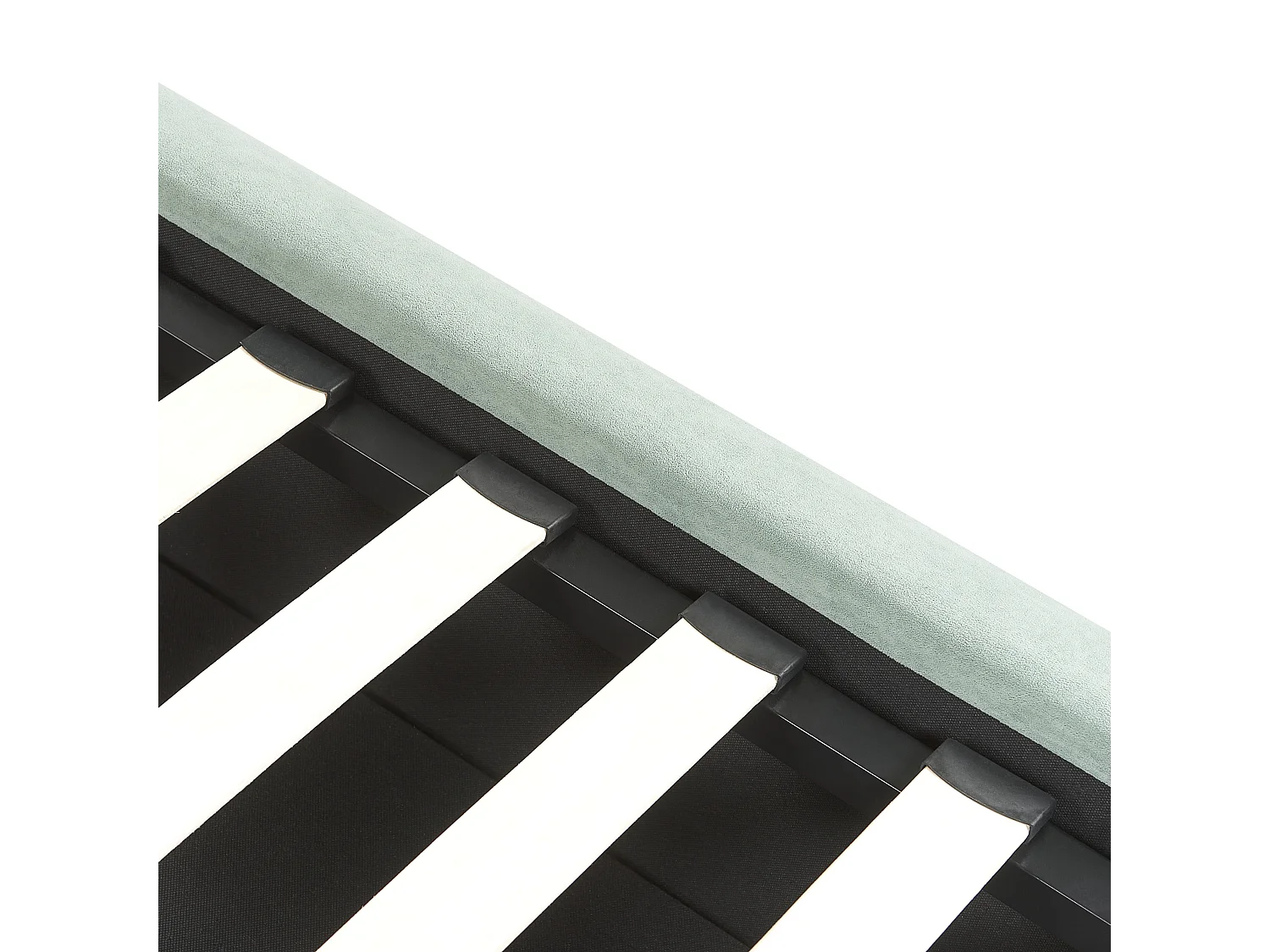 Cama con almacenaje Terciopelo BAJONNA 160 x 200 cm Verde menta