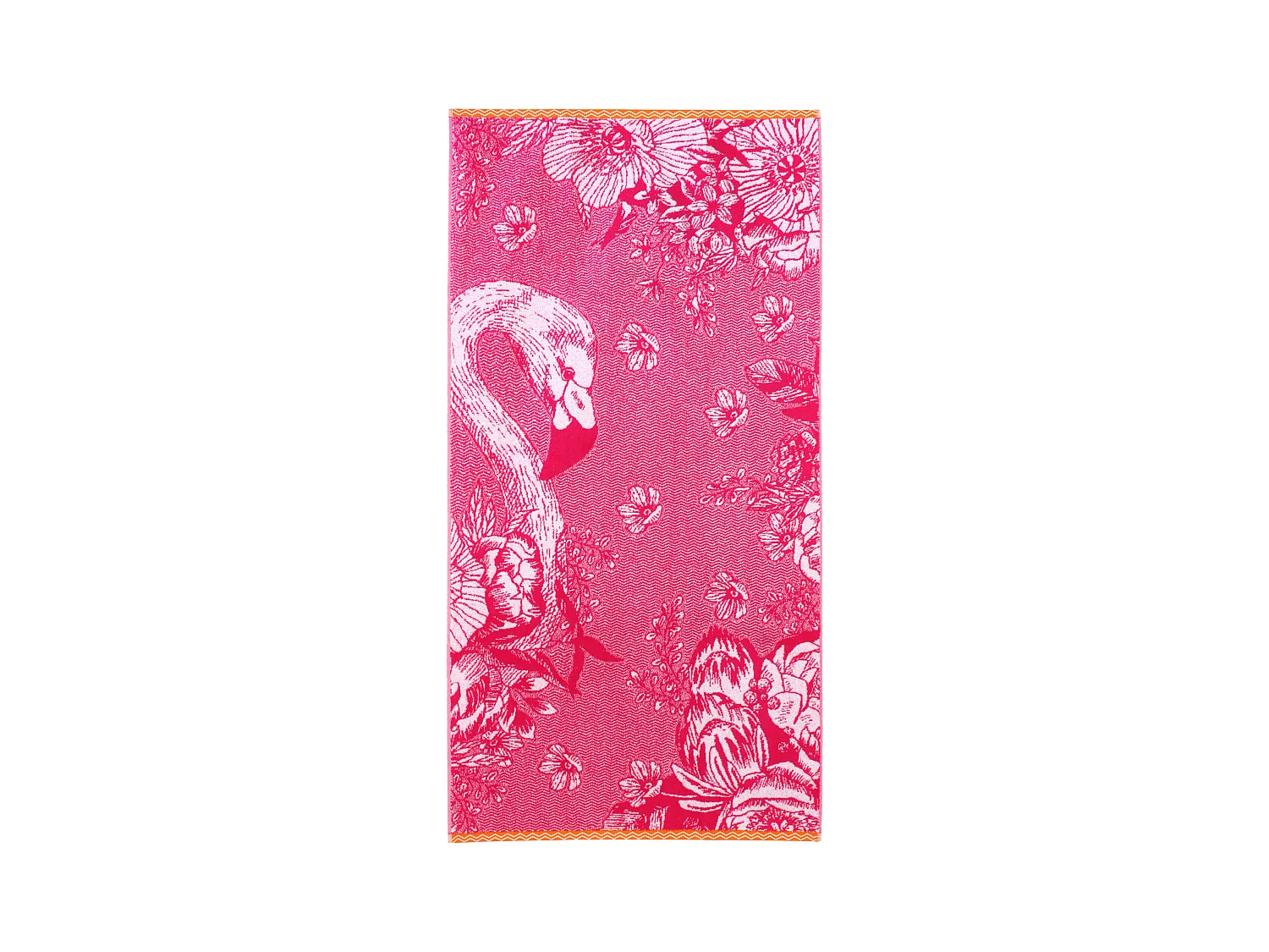Drap de plage éponge 75x150cm FLAMINGO rose
