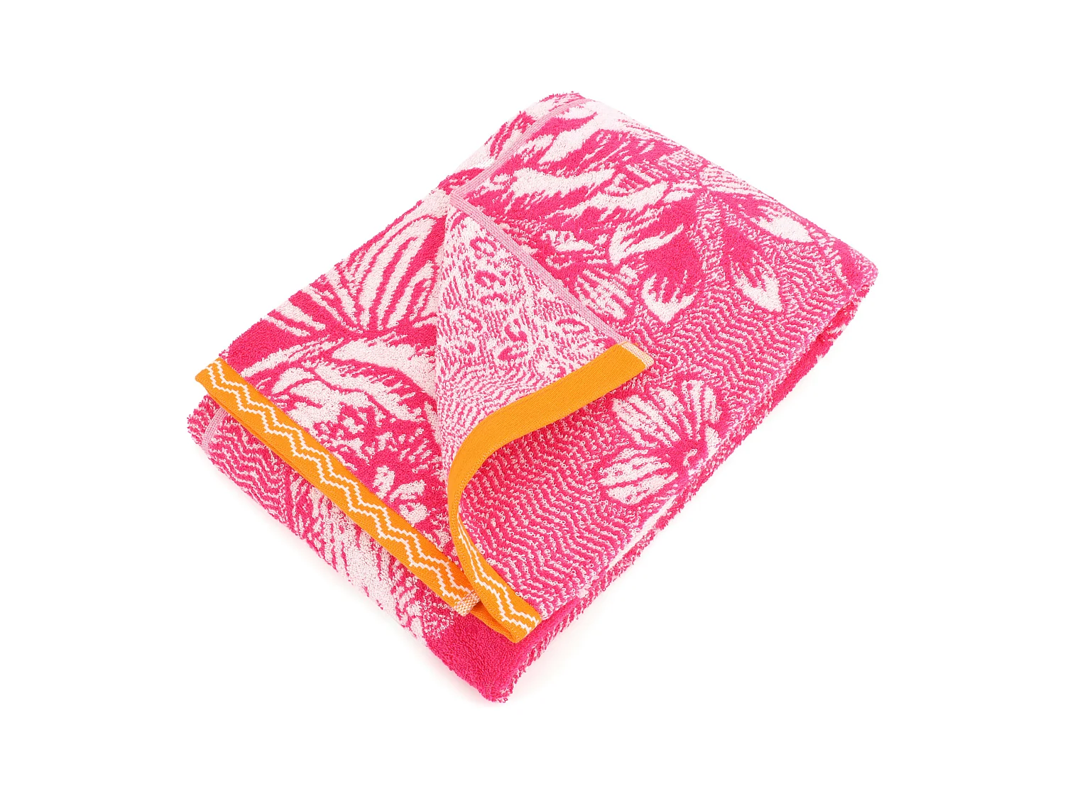 Drap de plage éponge 75x150cm FLAMINGO rose
