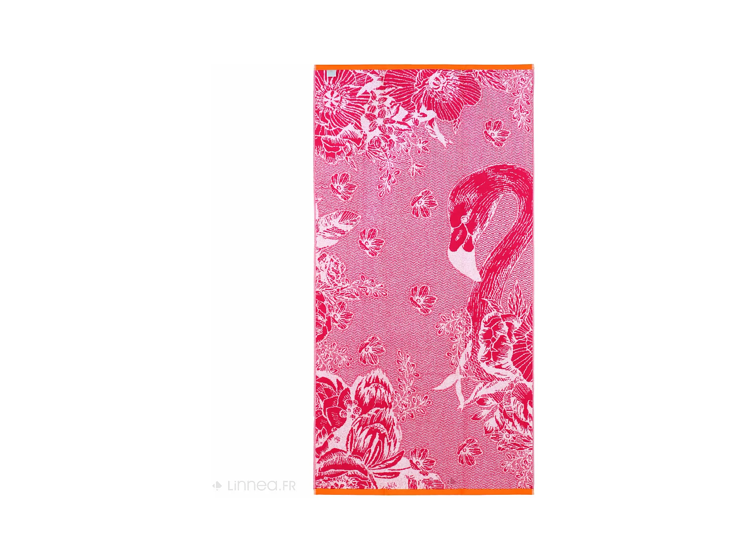 Drap de plage éponge 75x150cm FLAMINGO rose