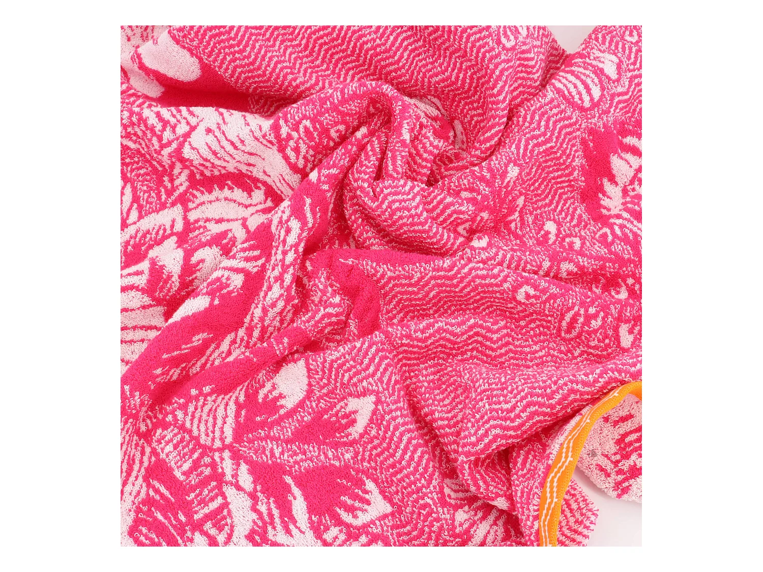 Drap de plage éponge 75x150cm FLAMINGO rose