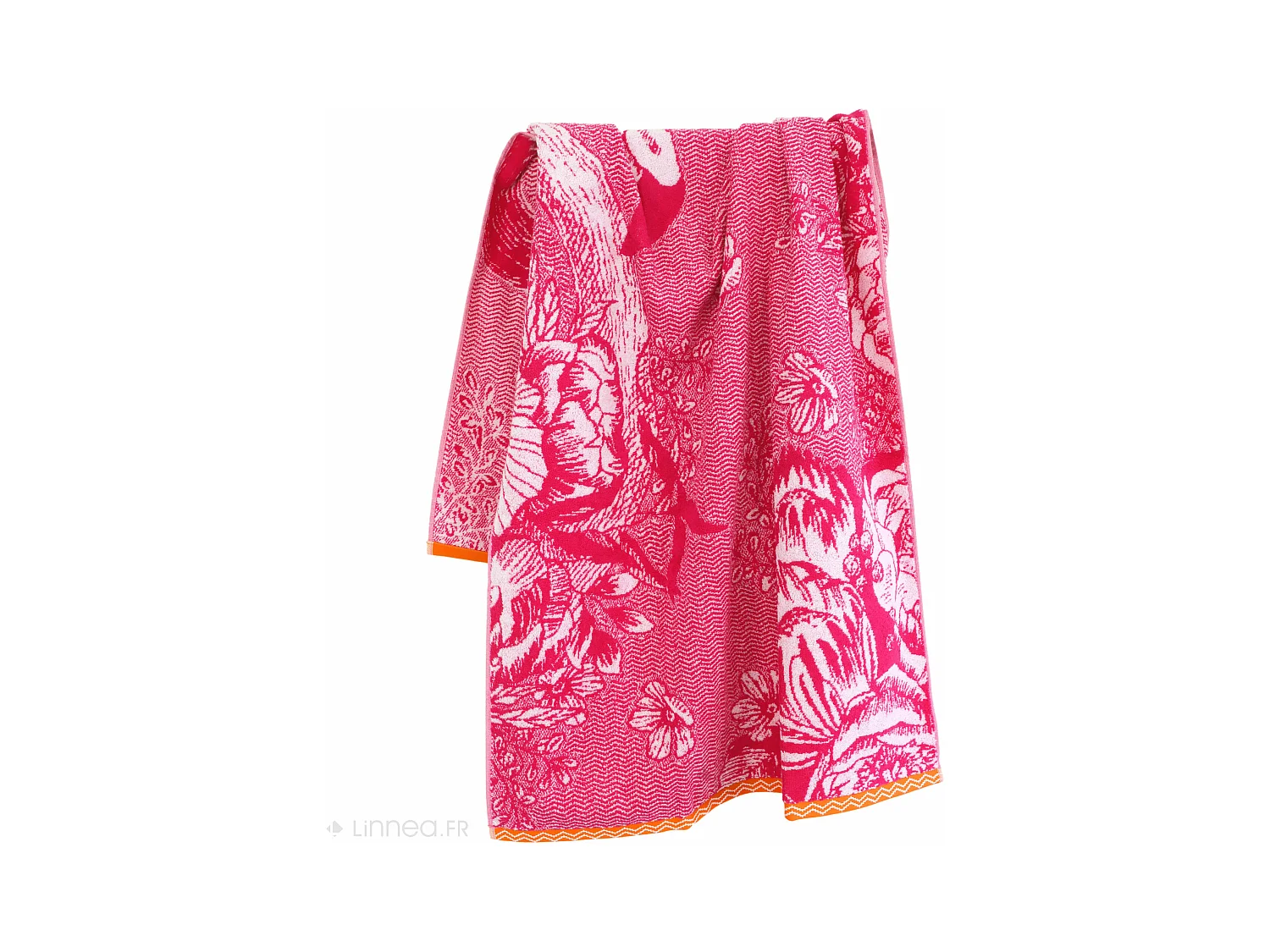 Drap de plage éponge 75x150cm FLAMINGO rose