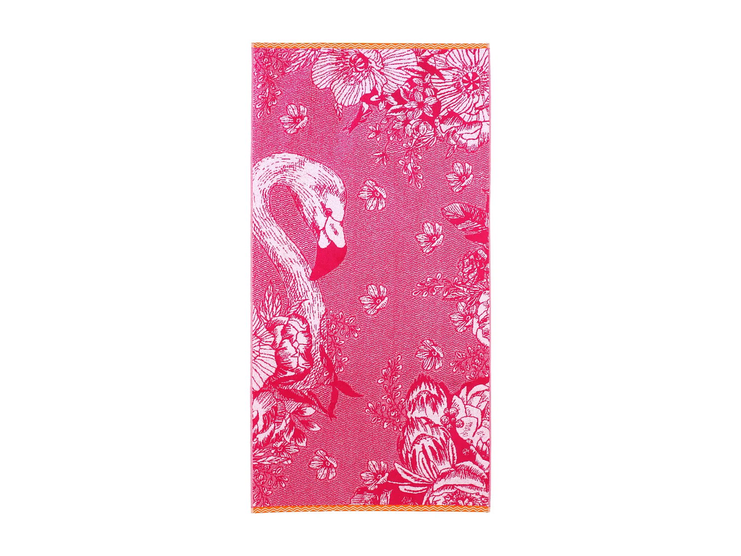 Drap de plage éponge 75x150cm FLAMINGO rose