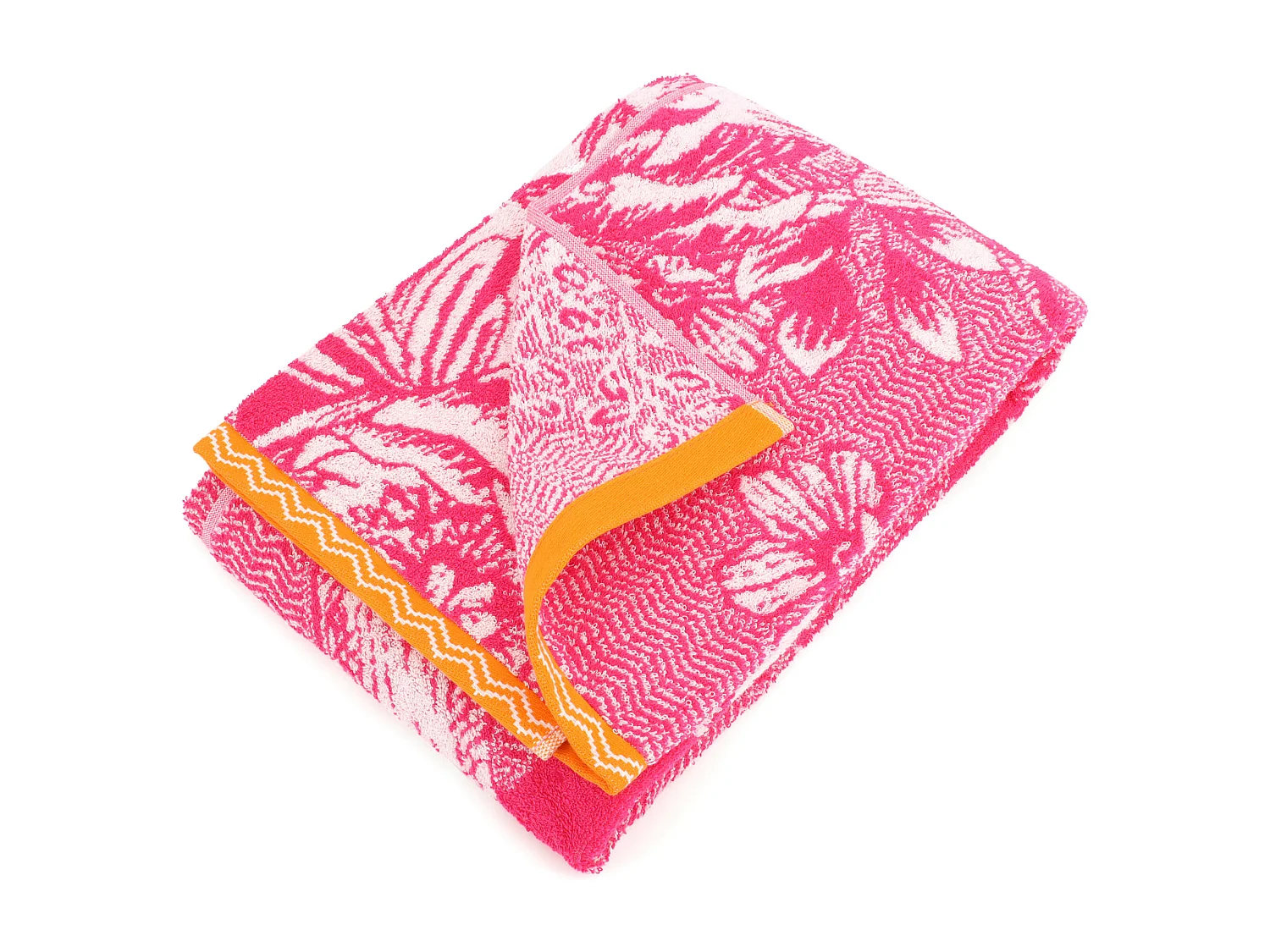 Drap de plage éponge 75x150cm FLAMINGO rose