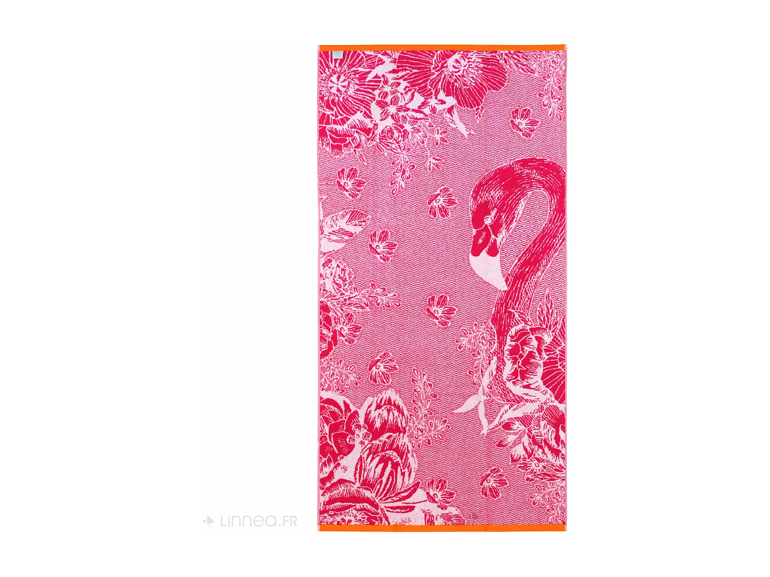 Drap de plage éponge 75x150cm FLAMINGO rose