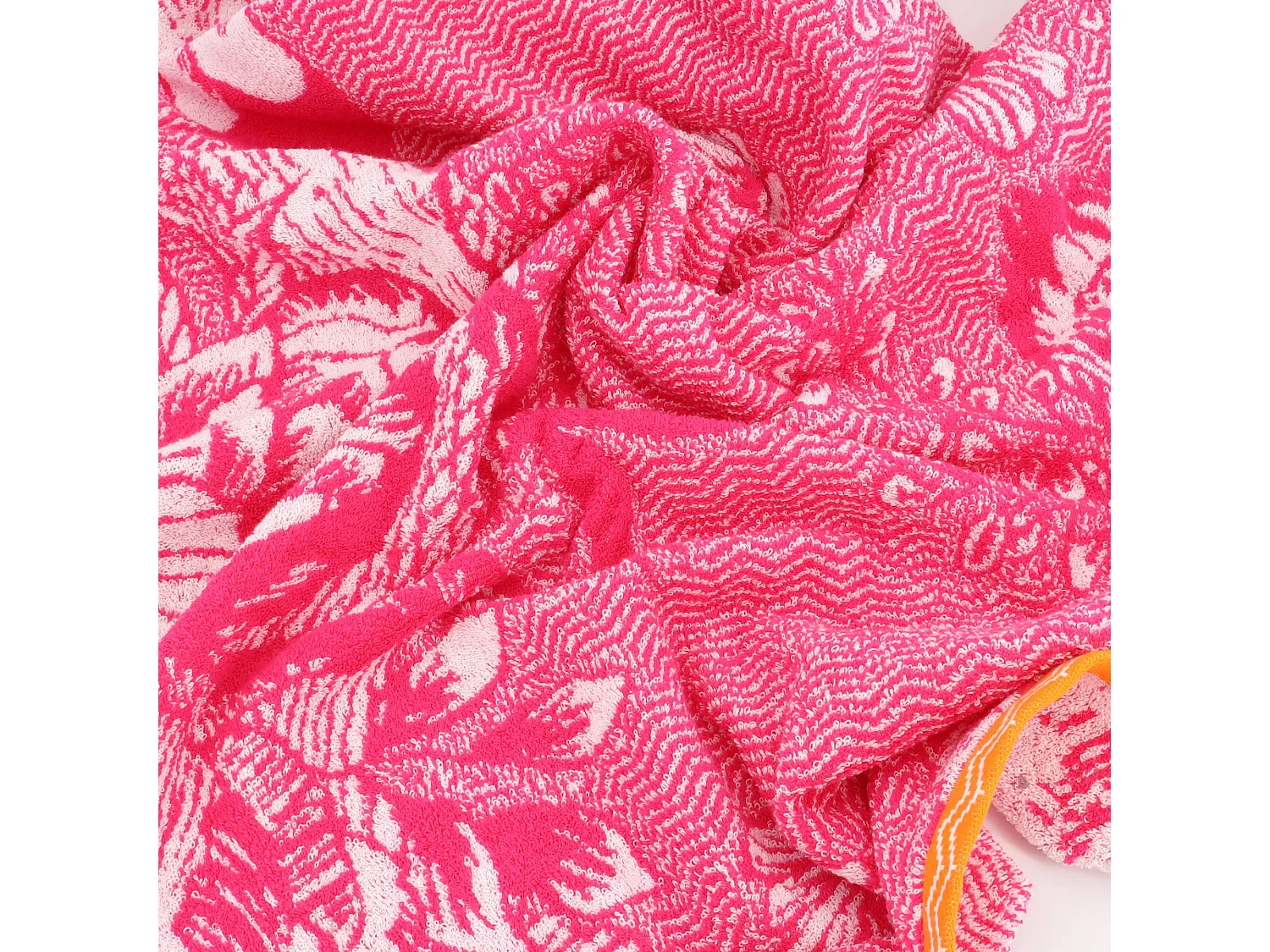 Drap de plage éponge 75x150cm FLAMINGO rose