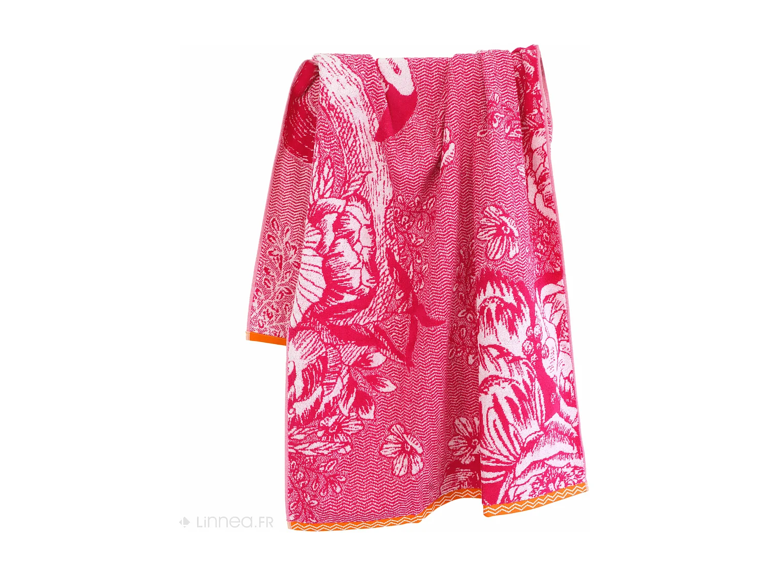 Drap de plage éponge 75x150cm FLAMINGO rose