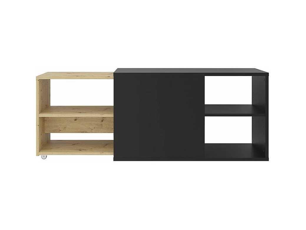 Tv-kast met 2 open vakken 133,5x39,9x49,2 cm zwart & artisan eiken